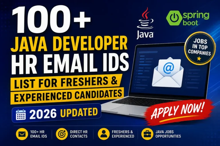 100+ Top MNC HR Email IDs List for Java & Other IT Jobs (2026)