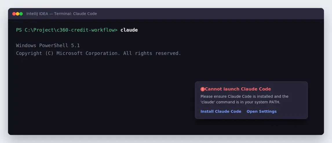 connect Claude Code in IntelliJ